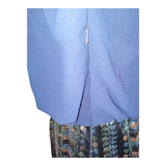 NWT Dani Collection Elegant Blue and Multicolor Women's Dress Size L - Picture 8 of 13